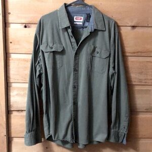 Green Wrangler men’s button up Flex For Comfort long sleeve casual size XL